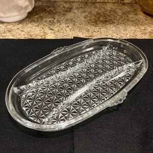 Vintage 3 Section Indiana Glass Condiment Dish Tray